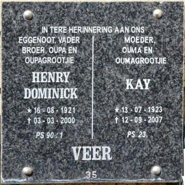 VEER Henry Dominick 1921-2000 &amp; Kay 1923-2007