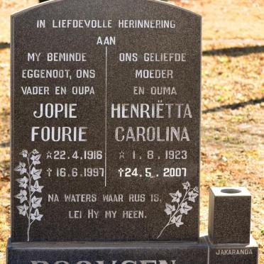 BOOYSEN Jopie Fourie 1916-1997 &amp; Henriëtta Carolina 1923-2007
