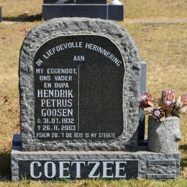 COETZEE Hendrik Petrus Goosen 1932-2003