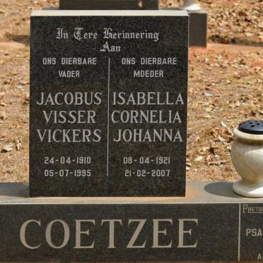 COETZEE Jacobus Visser Vickers 1910-1995 &amp; Isabella Cornelia Johanna 1921-2007