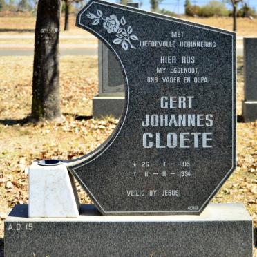 CLOETE Gert Johannes 1915-1994