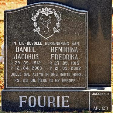FOURIE Daniël Jacobus 1912-2003 &amp; Hendrina Fredrika 1915-2002