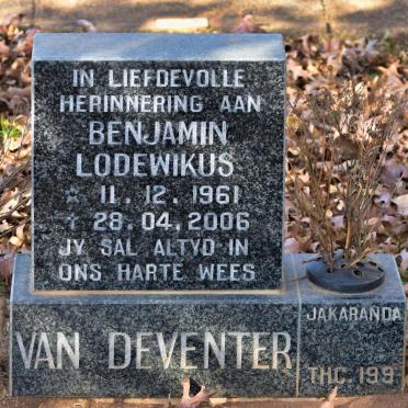 DEVENTER Benjamin Lodewikus, van 1961-2006