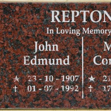 REPTON John Edmund 1907-1992 &amp; Madge Constance 1909-2000