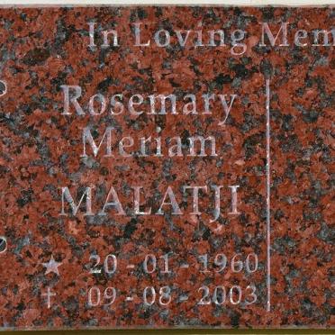 MALATJI Rosemary Meriam 1960-2003