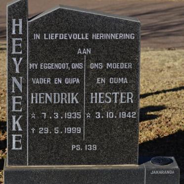HEYNEKE Hendrik 1935-1999 &amp; Hester 1942-