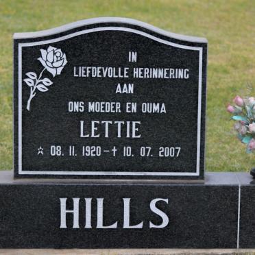 HILLS Lettie 1920-2007