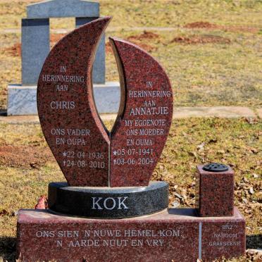KOK Chris 1936-2010 &amp; Annatjie 1941-2004
