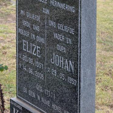 KOEKEMOER Johan 1950- &amp; Elize 1957-2005