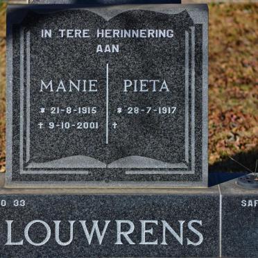 LOUWRENS Manie 1915-2001 &amp; Pieta 1917-