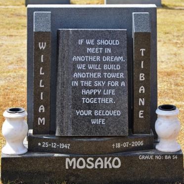 MOSAKO William Tibane 1947-2006