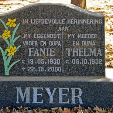 MEYER Fanie 1930-2000 &amp; Thelma 1932-