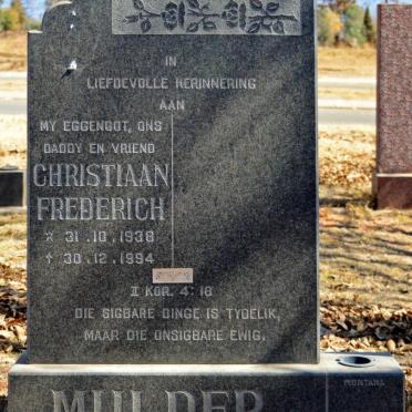 MULDER Christiaan Frederich 1938-1994 :: DEGENAAR Tania 1997-1997 