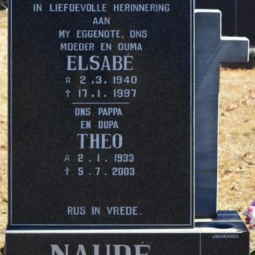 NAUDÉ Theo 1933-2003 &amp; Elsabé 1940-1997