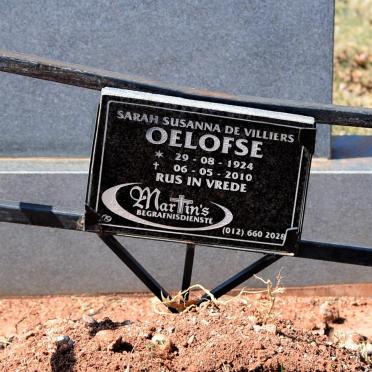 OELOFSE Sarah Susanna nee DE VILLIERS 1924-2010