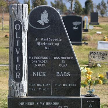 OLIVIER Nick 1927-2011 &amp; Babs 1933-
