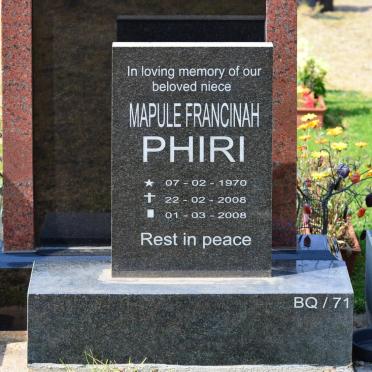 PHIRI Mapule Francinah 1970-2008