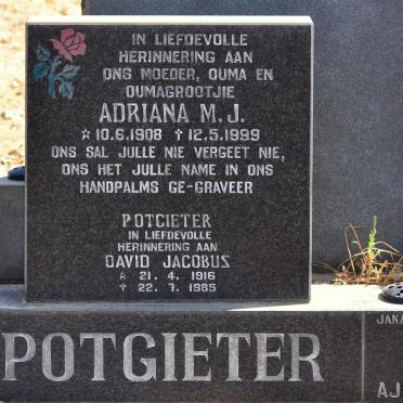 POTGIETER David Jacobus 1916-1985 &amp; Adriana M.J.  1908-1999