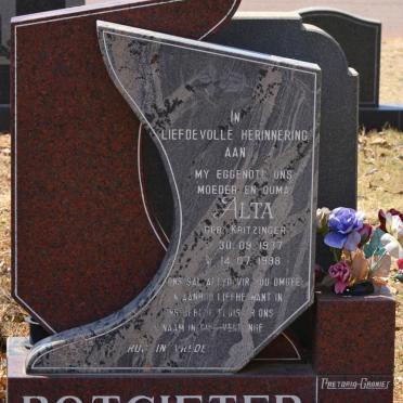 POTGIETER Alta nee KRITZINGER 1937-1998