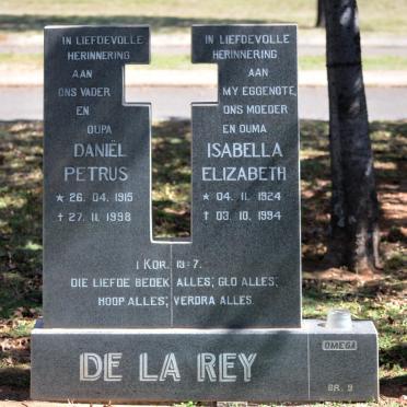 REY Daniel Petrus, de la 1915-1998 &amp; Isabella Elizabeth 1924-1994