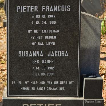 RETIEF Pieter Francois 1907-1999 &amp; Susanna Jacoba SAUER 1912-2001