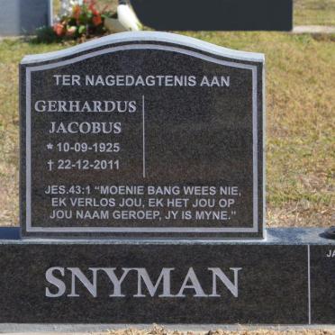 SNYMAN Gerhardus Jacobus 1925-2011