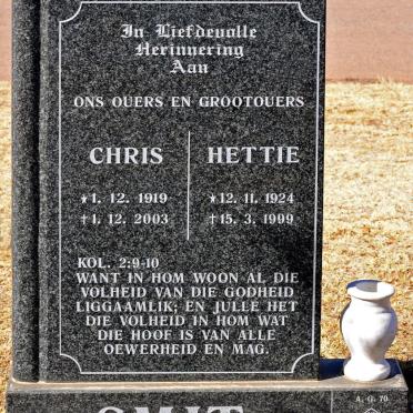 SMIT Chris 1919-2003 &amp; Hettie 1924-1999