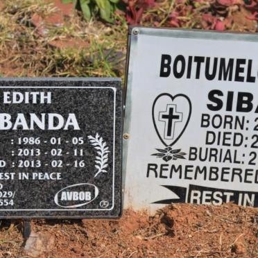 SIBANDA Edith 1986-2013 :: SIBANDA Boitumelo Samanthia 1995-2005