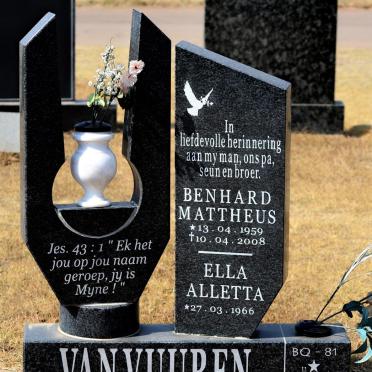 VUUREN Benhard Mattheus, van 1959-2008
