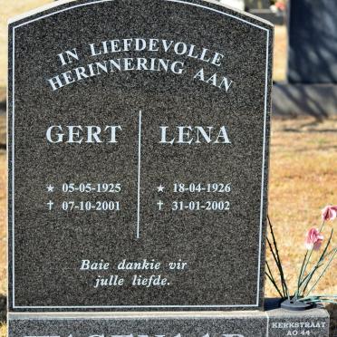WAGENAAR Gert 1925-2001 &amp; Lena 1926-2002