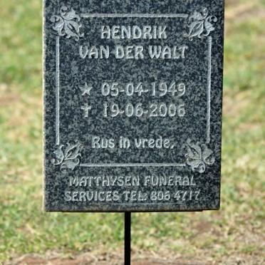 WALT Hendrik, van der 1949-2006