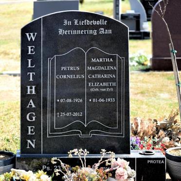 WELTHAGEN Petrus Cornelius 1926-2012 &amp; Martha Magdalena Catharina Elizabeth van ZYL 1933-