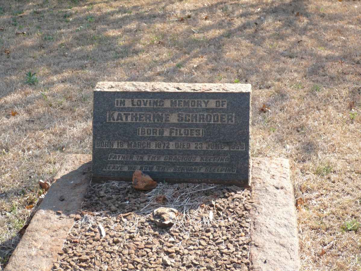 SCHRODER Katherine nee FILDES 1872-1958