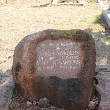 SANDERS James 1881-1959 &amp; Alice B. 1881-1967