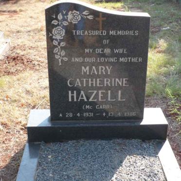 HAZELL Mary Catherine nee Mc GARR 1931-1986