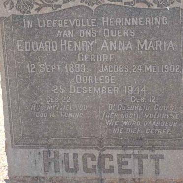 HUGGETT Eduard Henry 1883-1944 &amp; Anna Maria JACOBS 1902-1944