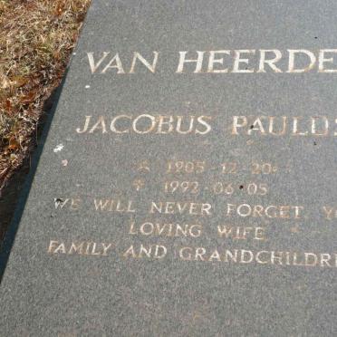HEERDEN Jacobus Paulus, van 1905-1992
