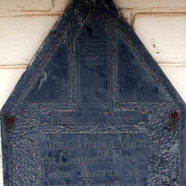 COETZEE Anna Johanna Magretha nee FOURIE 1867-1902