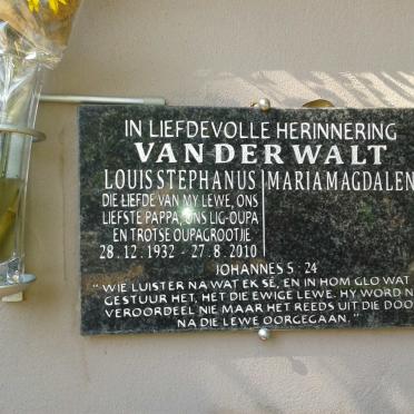 WALT Louis Stephanus, van der 1932-2010 &amp; Maria Magdalena
