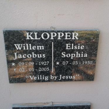 KLOPPER Willem Jacobus 1927-2005 &amp; Elsie Sophia 1930-