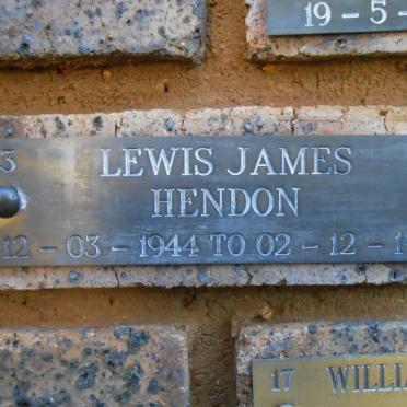 HENDON Lewis James 1944-1998
