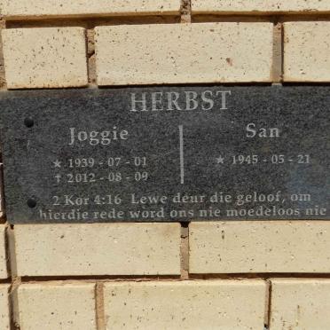 HERBST Joggie 1939-2012 &amp; San 1945-
