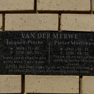 MERWE Pieter Martinus, van der 1961-2014 :: VAN DER MERWE Jacques-Pierre 1989-2014