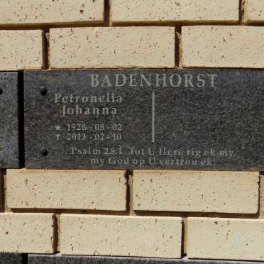BADENHORST Petronella Johanna 1928-2013