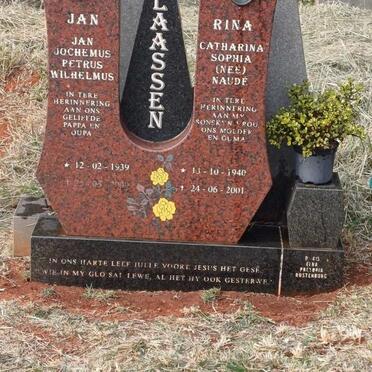 CLAASSEN Jan Jochemus Petrus Wilhelmus 1939-2009 & Catharina Sophia NAUDE 1940-2001