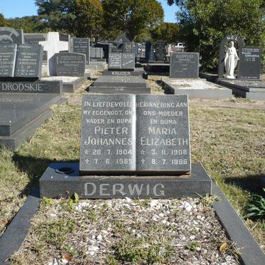 DERWIG Pieter Johannes 1904-1985 &amp; Maria Elizabeth 1908-1986