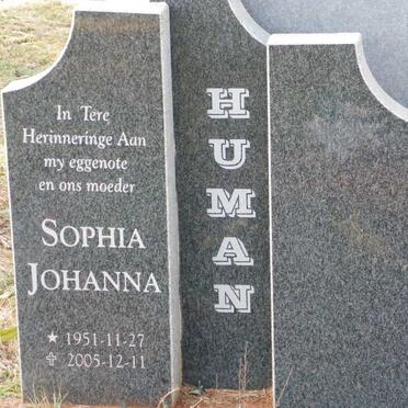 HUMAN Sophia Johanna 1951-2005
