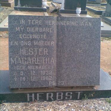 HERBST Hester Magaretha nee NIENABER 1932-1982