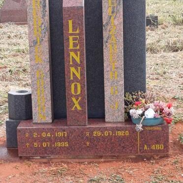 LENNOX Frederick Gordon 1917-1995 & Elizabeth G.J. 1920- 