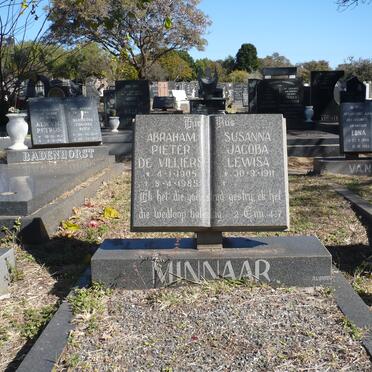 MINNAAR Abraham Pieter De Villiers 1905-1985 &amp; Susanna Jacoba Lewisa 1911-